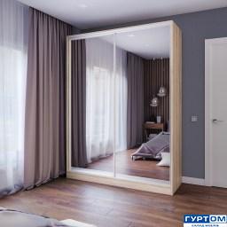 Корпус Дуб сонома. Фасад зеркало серебро. Профиль Серебро8